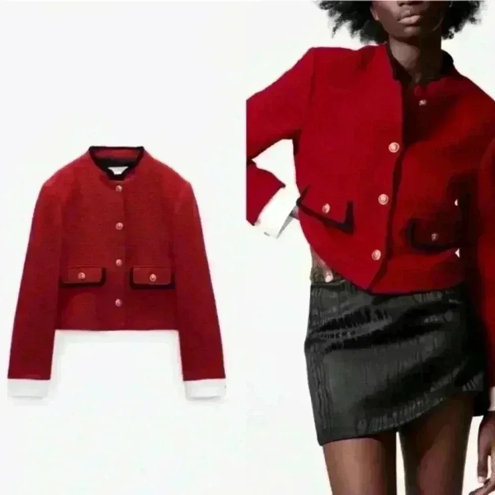 ✨SALE✨ Zara Textured Weave Jacket with Pockets Size L